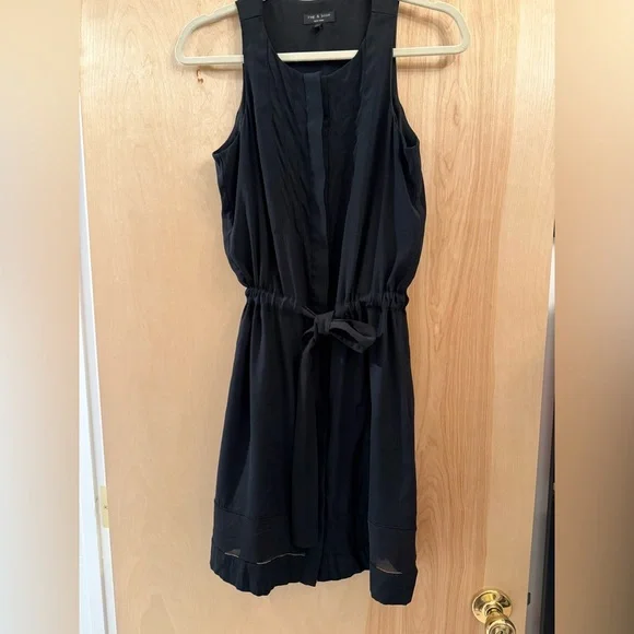 Rag and Bone Black Sleeveless Silk Dress with Linen Tie. Select Item 3/$25. - Picture 8 of 12